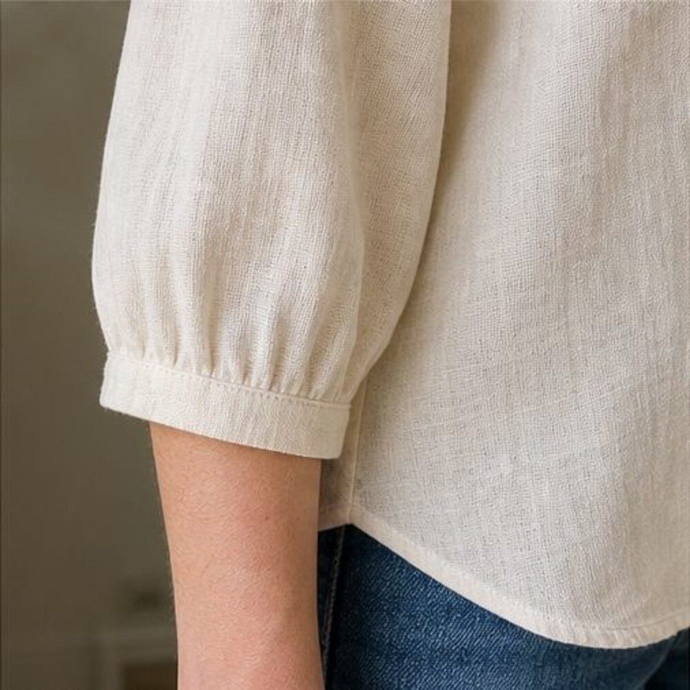 Cream V Neck Top - Picture 5 of 6